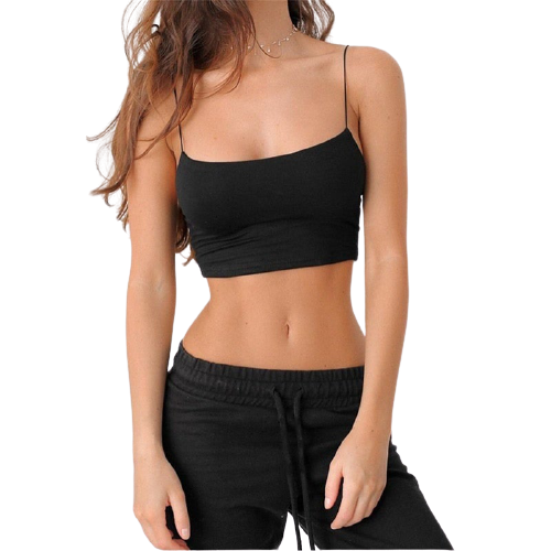 Elastic Cotton Halter Top