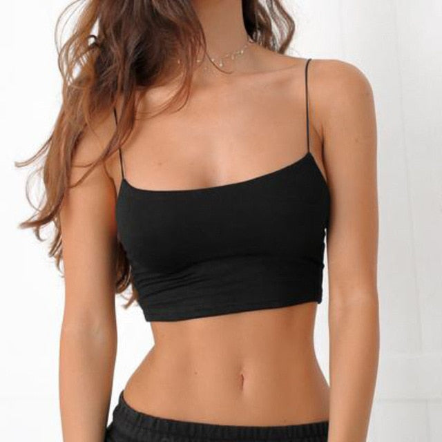 Elastic Cotton Halter Top